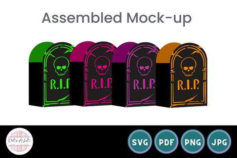 Tombstone Halloween Treat Boxes SVG Dots-A-Lot 