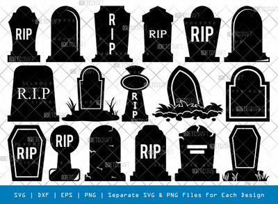 Tombstone SVG, Tombstone Silhouette, Rest In Peace Svg, Headstone svg, RIP Svg, Gravestone Svg, Tombstone Bundle SVG ETC Craft 