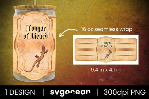 Tongue of Lizard Can Glass PNG Sublimation SvgOcean 