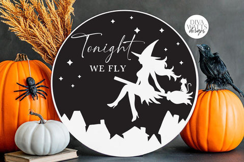 Tonight We Fly SVG | Halloween Flying Witch Design SVG Diva Watts Designs 