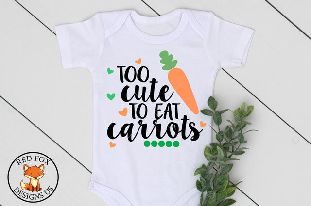 Too Cute For Carrots SVG | Carrot Design | SVG PNG DXF SVG RedFoxDesignsUS 