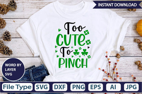Too Cute To Pinch SVG Cut File SVGs,Quotes and Sayings,Food & Drink,On Sale, Print & Cut SVG DesignPlante 503 