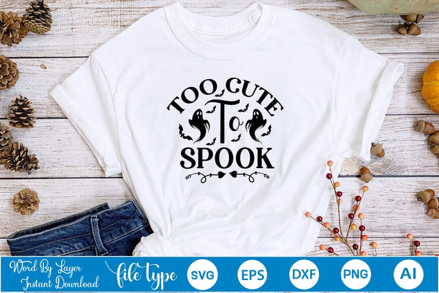 Too Cute To Spook SVG SVGs,Quotes and Sayings,Food & Drink,On Sale, Print & Cut SVG DesignPlante 503 