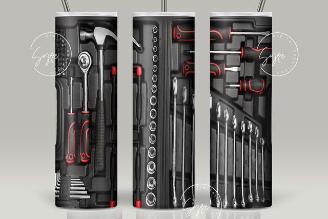 Tool Box Tumbler Wrap, Mechanic, Sublimation Template, Father's Day, Gift for Husband Boyfriend, 20 oz Seamless Sublimation Tumbler Wrap Sublimation Syre Digital Creations 