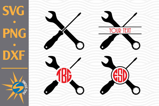 Tool Cross Monogram SVG, PNG, DXF Digital Files Include SVG SVGStoreShop 