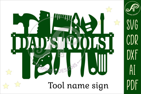 Tool theme Name sign svg laser cut template SVG APInspireddesigns 