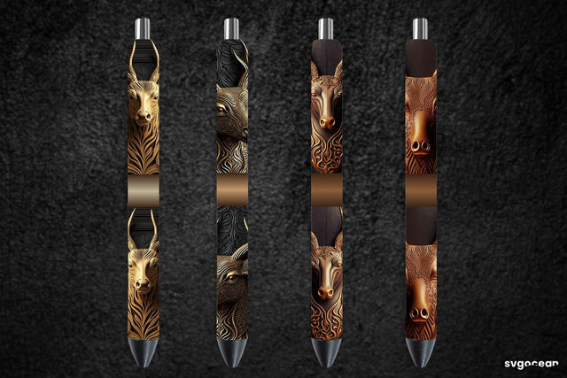 Tooled Leather Deer Pen Wraps | Sublimation Bundle SVG SvgOcean 