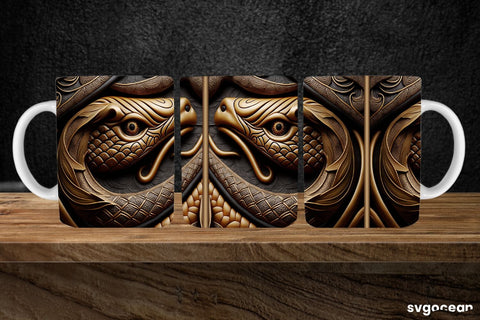 Tooled Leather Dragon Mug | 11 oz | Sublimation SVG SvgOcean 