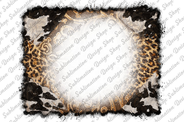 Tooled Leather Leopard Background With Bleach Effect, Cowhide Background Png, Leopard Png, Sublimation Designs Downloads, Digital Download Sublimation SublimationDesignShop 