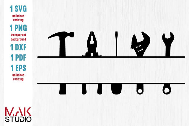 Tools monogram svg, Tools monogram svg file, Tools monogram cut file, Tools monogram dxf SVG MAKStudion 