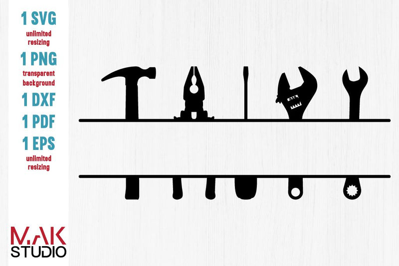 Tools monogram svg, Tools monogram svg file, Tools monogram cut file, Tools monogram dxf SVG MAKStudion 
