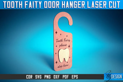 Tooth Fairy Door Hanger Laser Cut SVG | Laser Cut File | CNC files SVG Fly Design 