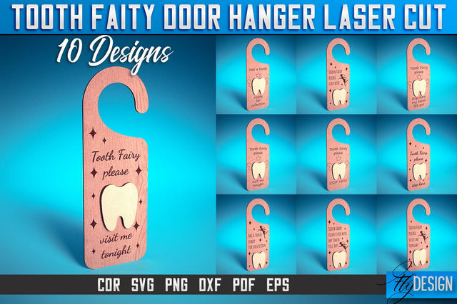 Tooth Fairy Door Hanger Laser Cut SVG | Laser Cut File | CNC files SVG Fly Design 