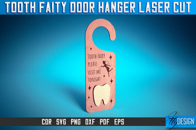Tooth Fairy Door Hanger Laser Cut SVG | Laser Cut File | CNC files SVG Fly Design 