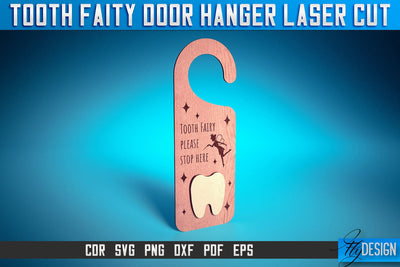 Tooth Fairy Door Hanger Laser Cut SVG | Laser Cut File | CNC files SVG Fly Design 