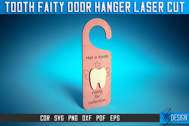 Tooth Fairy Door Hanger Laser Cut SVG | Laser Cut File | CNC files SVG Fly Design 
