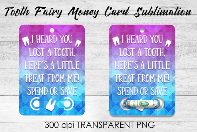 Tooth Fairy Money Card PNG Design | Fairy Money Holder | Tooth Fairy PNG Sublimation Fly Design 