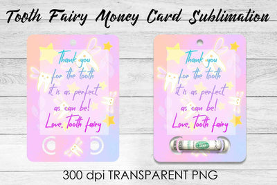 Tooth Fairy Money Card PNG Design | Fairy Money Holder | Tooth Fairy PNG Sublimation Fly Design 