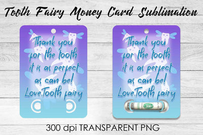 Tooth Fairy Money Card PNG Design | Fairy Money Holder | Tooth Fairy PNG Sublimation Fly Design 