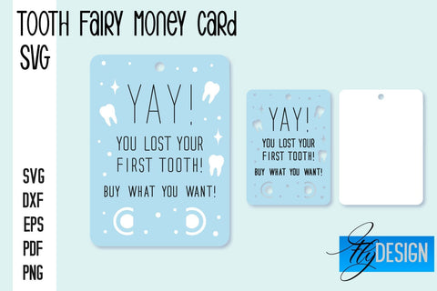 Tooth Fairy Money Card SVG Bundle | Tooth Fairy SVG Design | Fairy Money Card SVG Quotes SVG Fly Design 