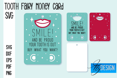 Tooth Fairy Money Card SVG Bundle | Tooth Fairy SVG Design | Fairy Money Card SVG Quotes SVG Fly Design 