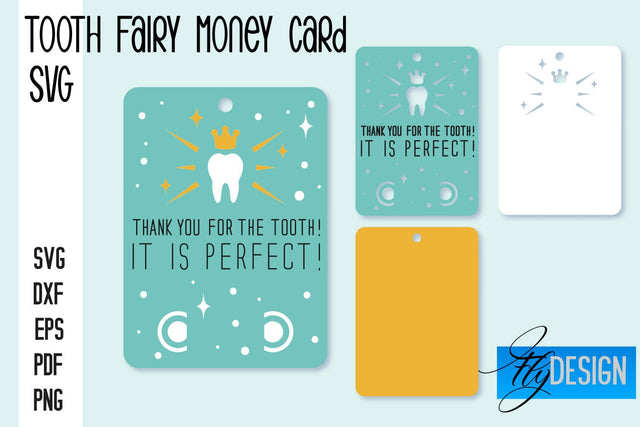 Tooth Fairy Money Card SVG | Tooth Fairy SVG Design | Fairy Money Card SVG Quotes SVG Fly Design 