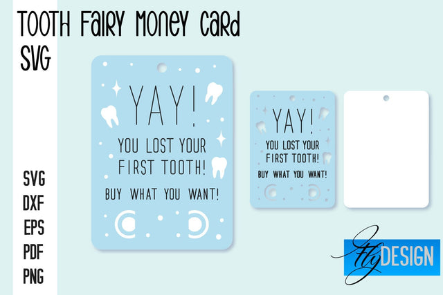 Tooth Fairy Money Card SVG | Tooth Fairy SVG Design | Fairy Money Card SVG Quotes SVG Fly Design 