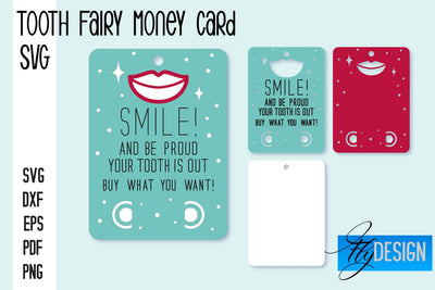 Tooth Fairy Money Card SVG | Tooth Fairy SVG Design | Fairy Money Card SVG Quotes SVG Fly Design 