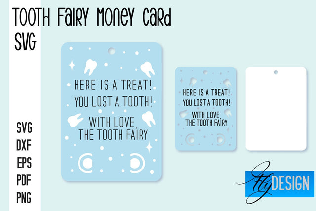 Tooth Fairy Money Card SVG | Tooth Fairy SVG Design | Fairy Money Card SVG Quotes SVG Fly Design 