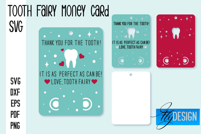 Tooth Fairy Money Card SVG | Tooth Fairy SVG Design | Fairy Money Card SVG Quotes SVG Fly Design 