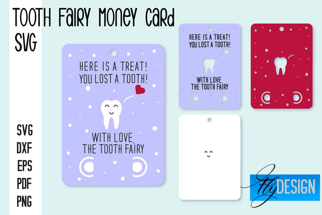 Tooth Fairy Money Card SVG | Tooth Fairy SVG Design | Fairy Money Card SVG Quotes SVG Fly Design 