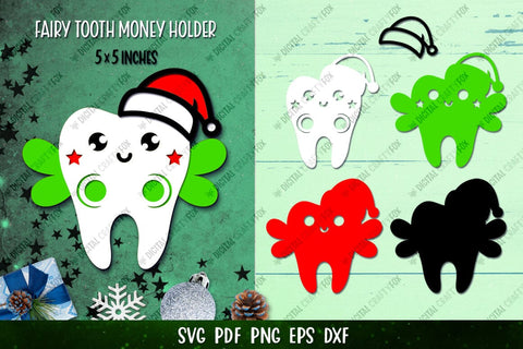 Tooth Fairy Money Holder SVG | Money Card Template Bundle 3D Paper Digital Craftyfox 