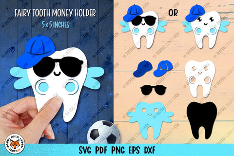 Tooth Fairy Money Holder SVG | Money Card Template Bundle 3D Paper Digital Craftyfox 