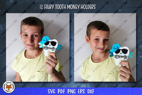 Tooth Fairy Money Holder SVG | Money Card Template Bundle 3D Paper Digital Craftyfox 