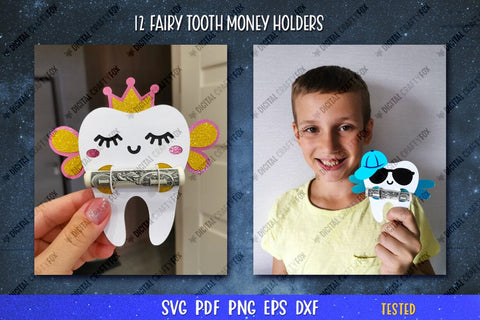 Tooth Fairy Money Holder SVG | Money Card Template Bundle 3D Paper Digital Craftyfox 