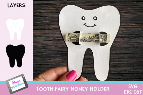 Tooth Fairy Money Holder | Tooth Fairy Money Card | 4 Designs SVG Stacy's Digital Designs 