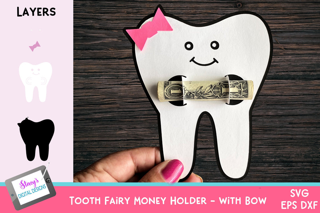 Tooth Fairy Money Holder | Tooth Fairy Money Card | 4 Designs - So Fontsy