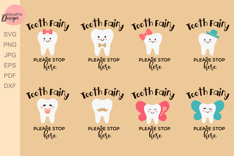 Tooth Fairy SVG bundle for bags, Door hanger, plates, candlesticks, t-shirts, pillow and other SVG Klava P 