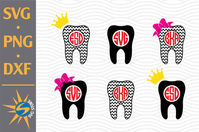 Tooth Monogram SVG, PNG, DXF Digital Files Include SVG SVGStoreShop 
