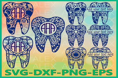 Tooth Monogram Svg SVG AlexSVGStudio 