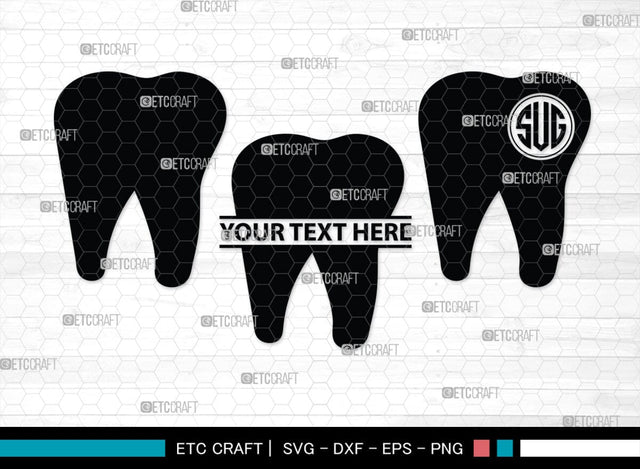 Tooth monogram, Tooth Silhouette, Tooth SVG, Dental Svg, Teeth Svg, Dentist Tooth Svg, SB00161 SVG ETC Craft 