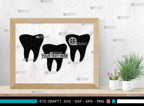 Tooth monogram, Tooth Silhouette, Tooth SVG, Dental Svg, Teeth Svg, Dentist Tooth Svg, SB00161 SVG ETC Craft 