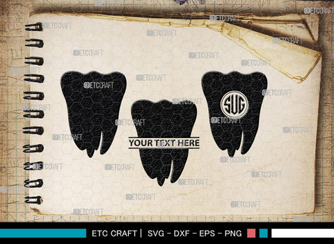 Tooth monogram, Tooth Silhouette, Tooth SVG, Dental Svg, Teeth Svg, Dentist Tooth Svg, SB00161 SVG ETC Craft 