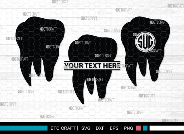 Tooth monogram, Tooth Silhouette, Tooth SVG, Dental Svg, Teeth Svg, Dentist Tooth Svg, SB00161 SVG ETC Craft 