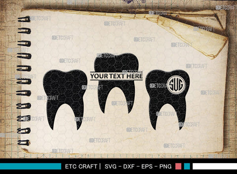 Tooth monogram, Tooth Silhouette, Tooth SVG, Dental Svg, Teeth Svg, Dentist Tooth Svg, SB00161 SVG ETC Craft 