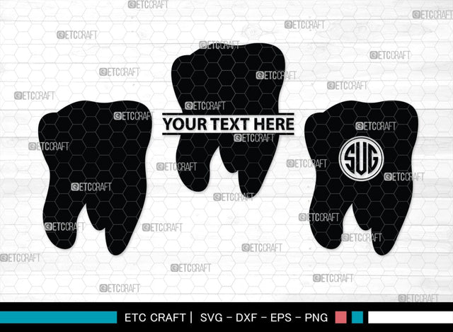 Tooth monogram, Tooth Silhouette, Tooth SVG, Dental Svg, Teeth Svg, Dentist Tooth Svg, SB00161 SVG ETC Craft 