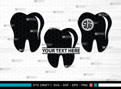 Tooth monogram, Tooth Silhouette, Tooth SVG, Dental Svg, Teeth Svg, Dentist Tooth Svg, SB00161 SVG ETC Craft 