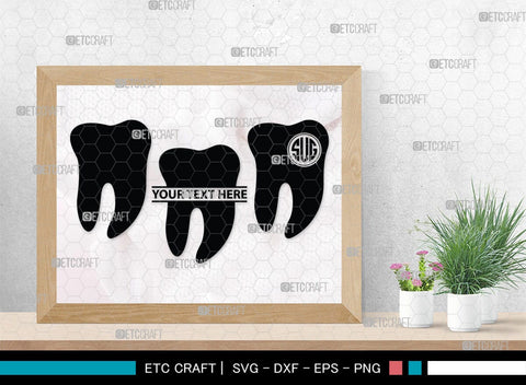 Tooth monogram, Tooth Silhouette, Tooth SVG, Dental Svg, Teeth Svg, Dentist Tooth Svg, SB00161 SVG ETC Craft 
