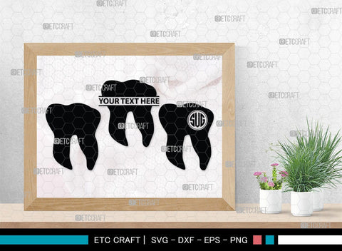 Tooth monogram, Tooth Silhouette, Tooth SVG, Dental Svg, Teeth Svg, Dentist Tooth Svg, SB00161 SVG ETC Craft 