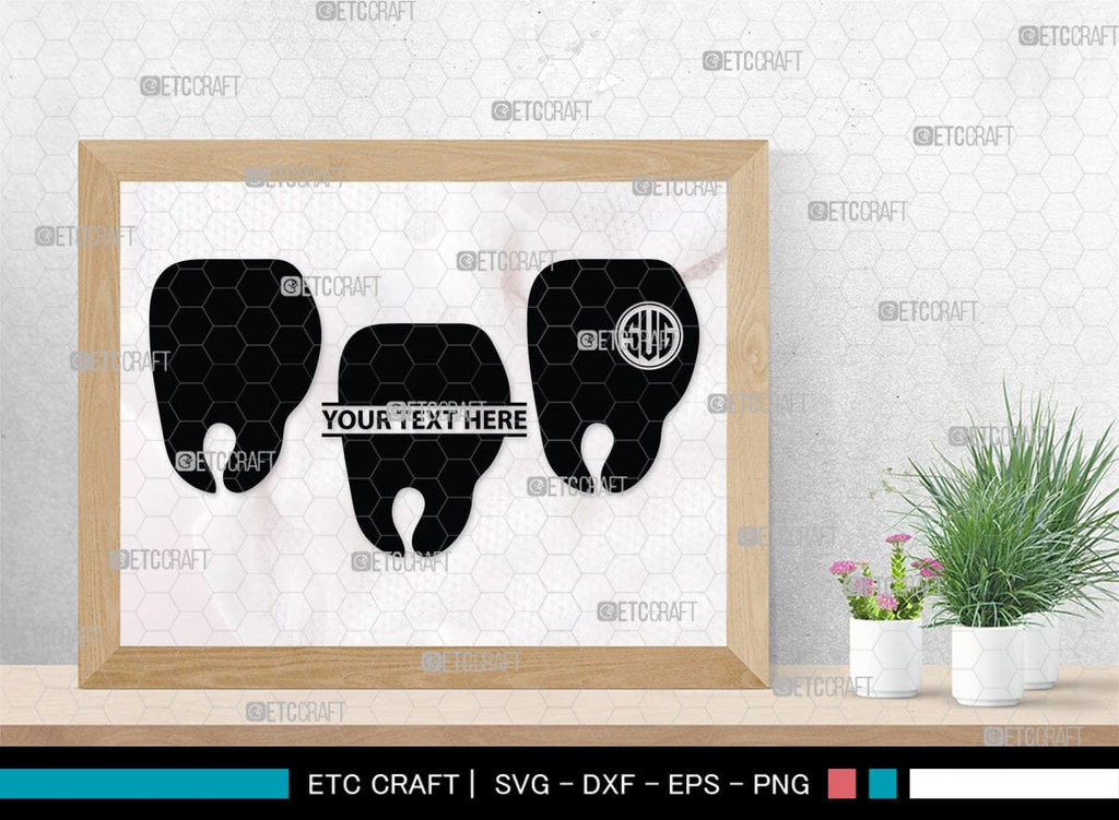 Tooth monogram, Tooth Silhouette, Tooth SVG, Dental Svg, Teeth Svg ...